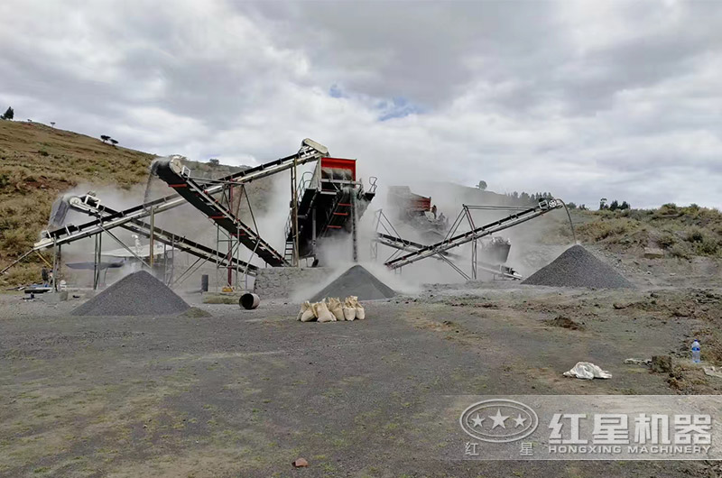 煤矸石移动制砂生产现场